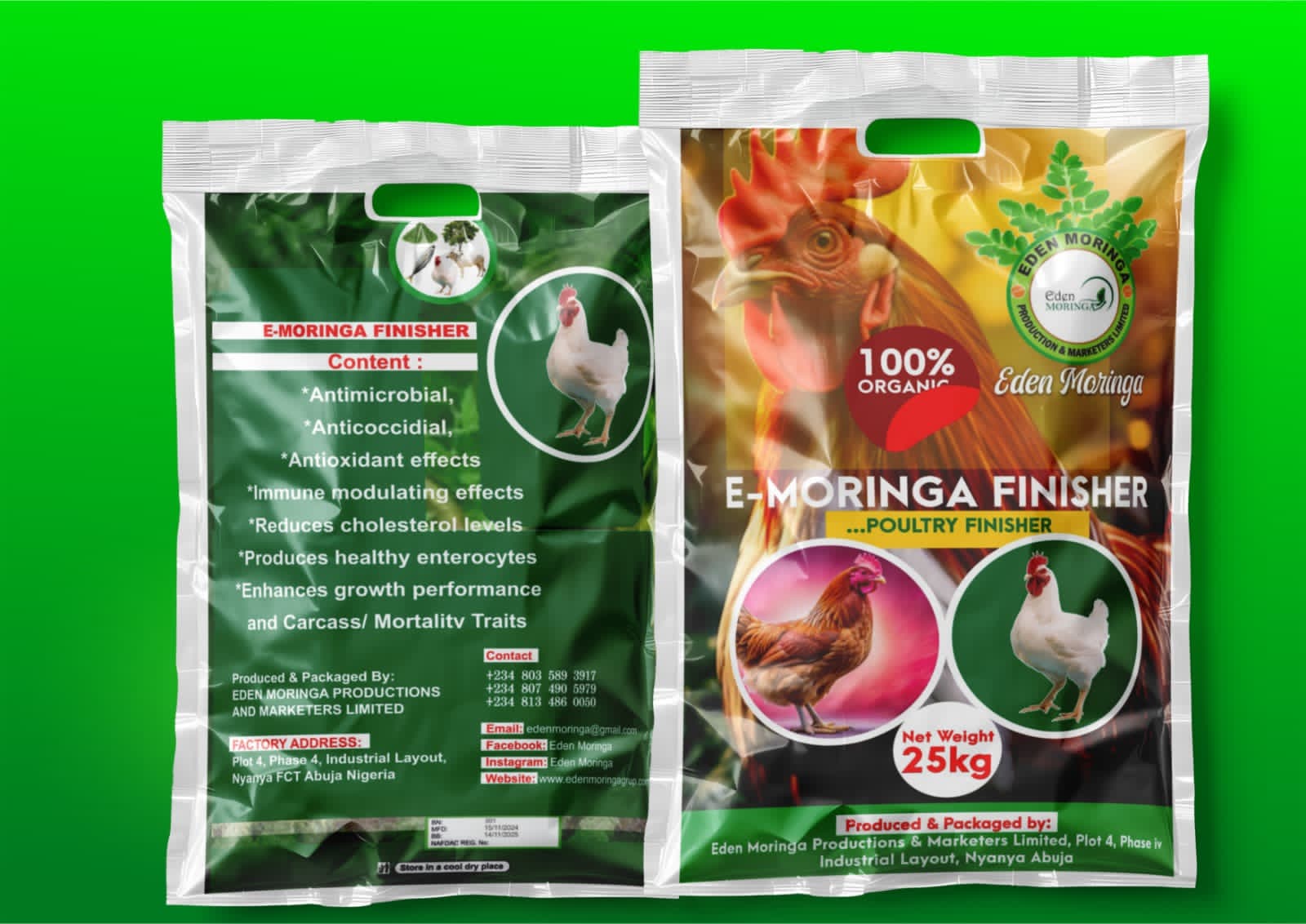 Moringa Organic Chicken Finisher Feed 25 kg